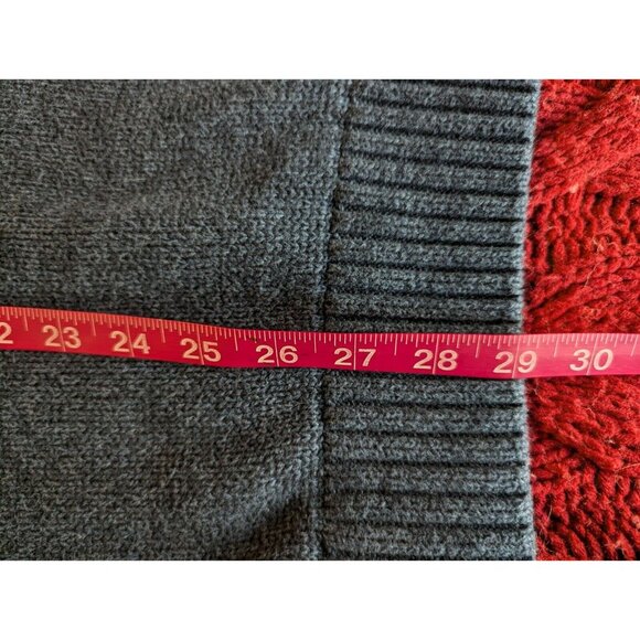 Vintage Chaps Mens XXL Sweater Navy 1/4 Button Elbow Patch Ribbed Hem Neck & Arm - Picture 7 of 12